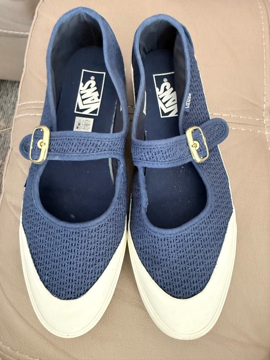 Vans Shoes - Vans Navy Slip-On with White Trim